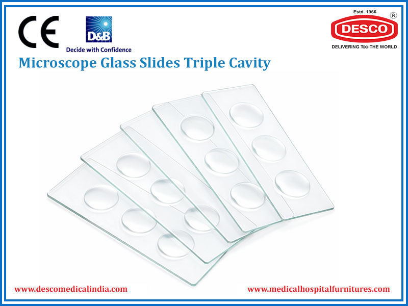 MICROSCOPE GLASS SLIDES TRIPLE CAVITY